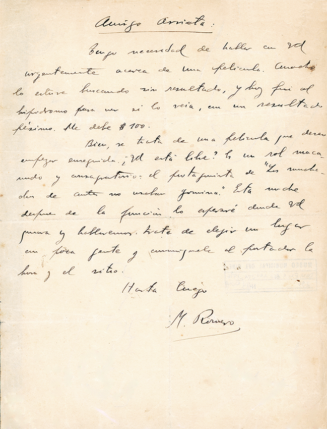 Carta de Manuel Romero