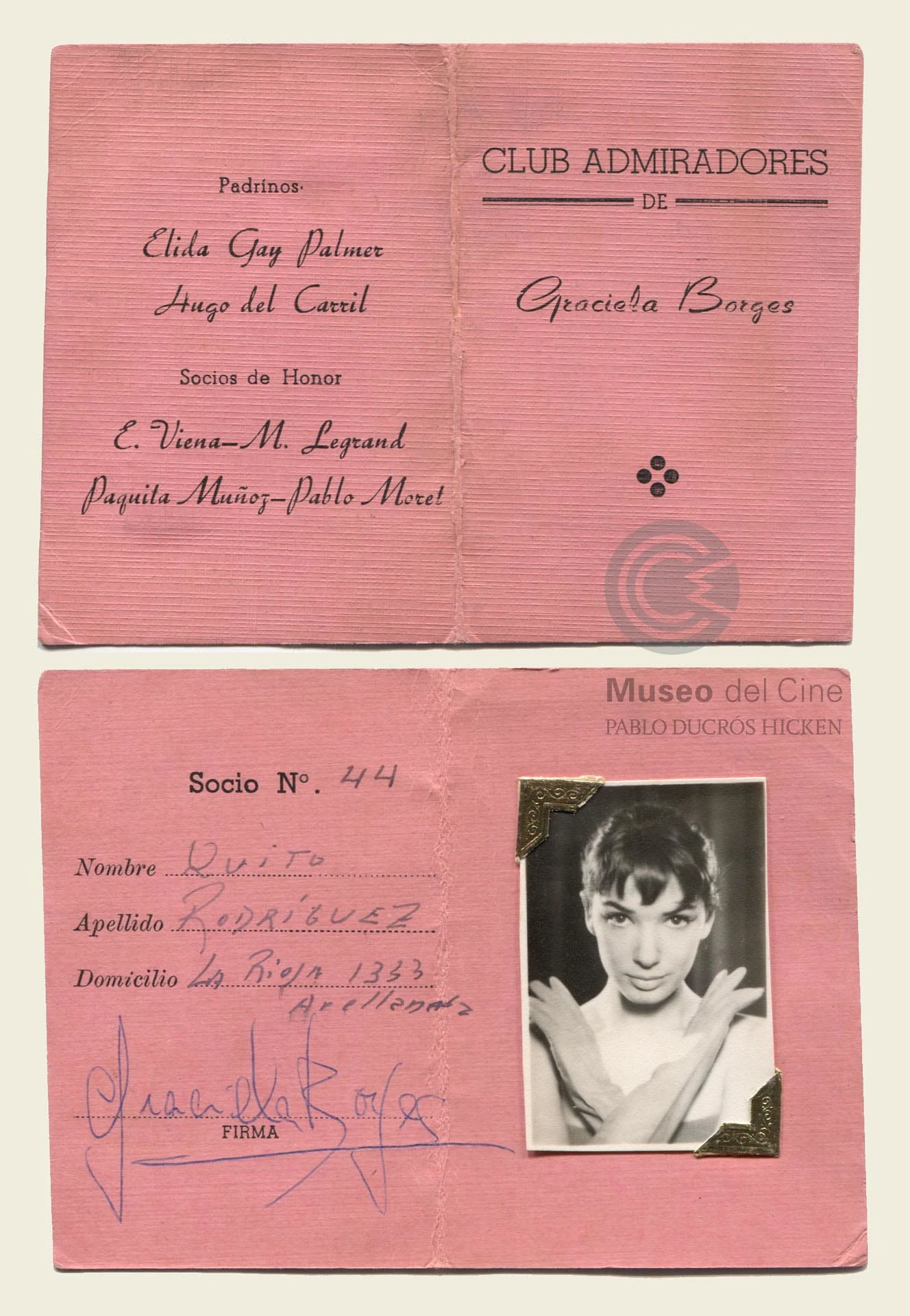 Carnet club de admiradores